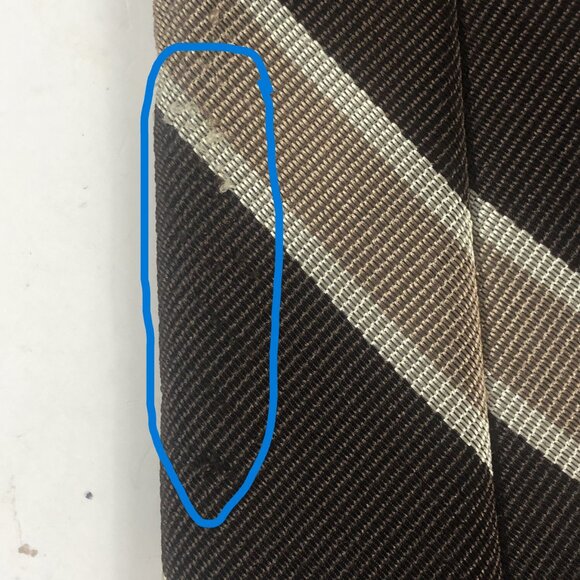 Vintage PARISIAN "Blanford Rep" Repp Stripe Tie Brown & Tan Silk Blend - Picture 8 of 8
